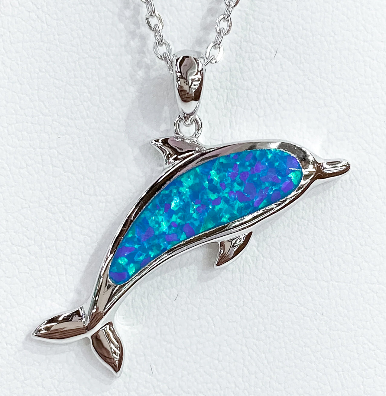 BLUE OPAL DOLPHIN PENDANT