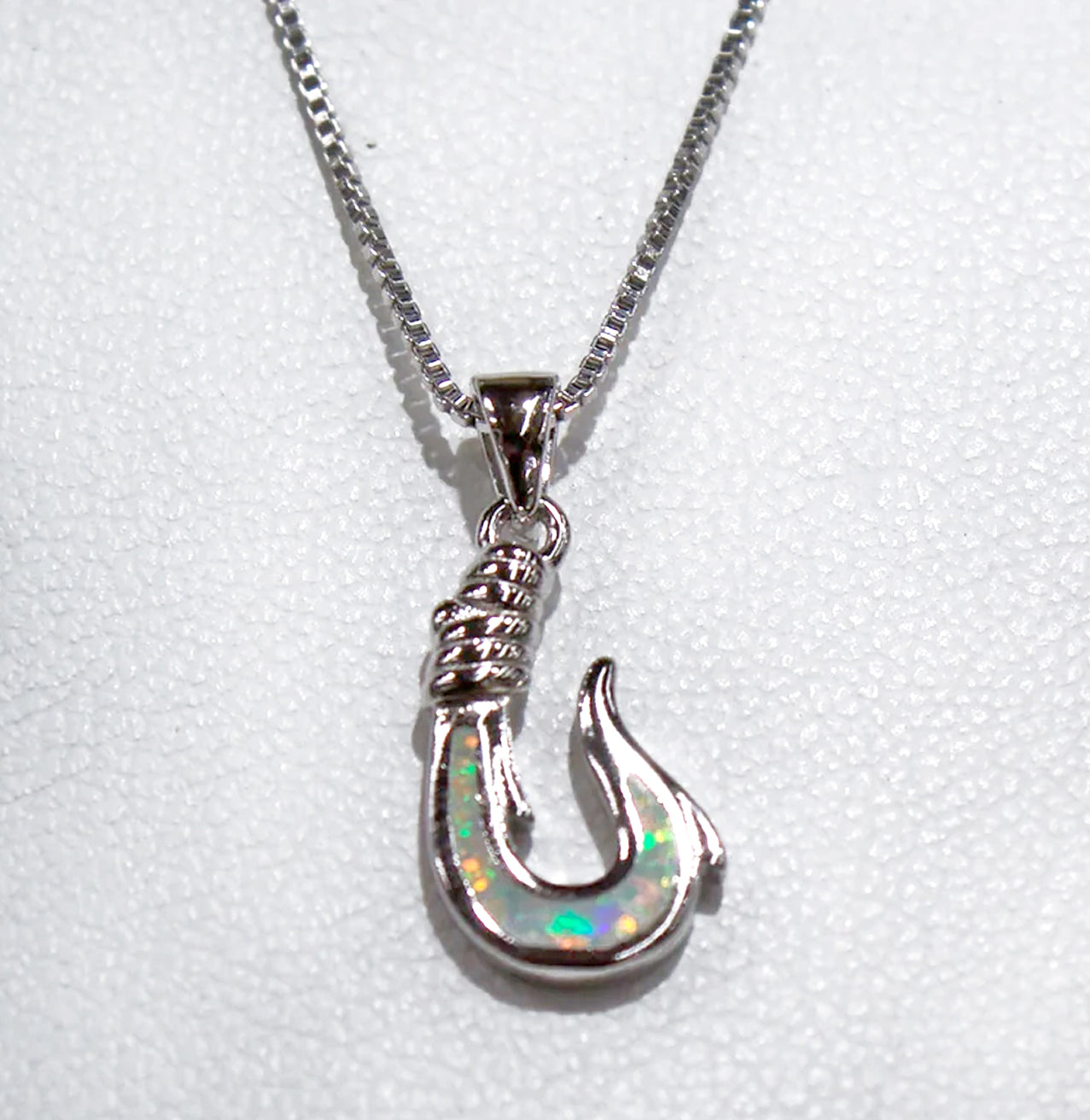 CUTE NAUTICAL HOOK WITH WHITE OPAL STONE