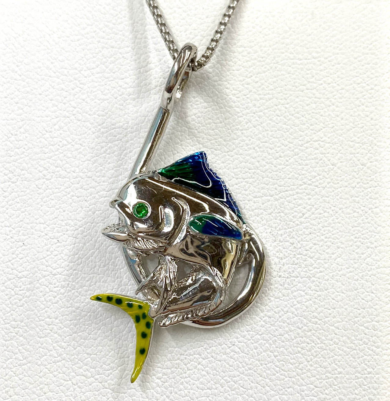 EXCEPTIONAL STERLING SILVER DOLPHIN ON HOOK CHARM