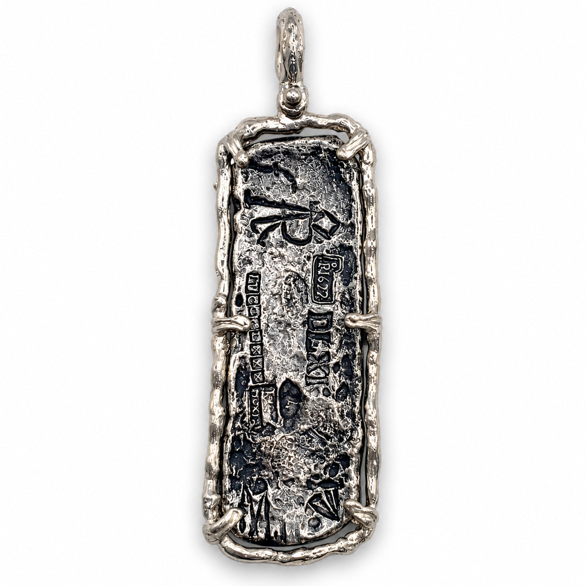 ATOCHA REPLICA SILVER BAR WITH SILVER FRAME PENDANT LARGE