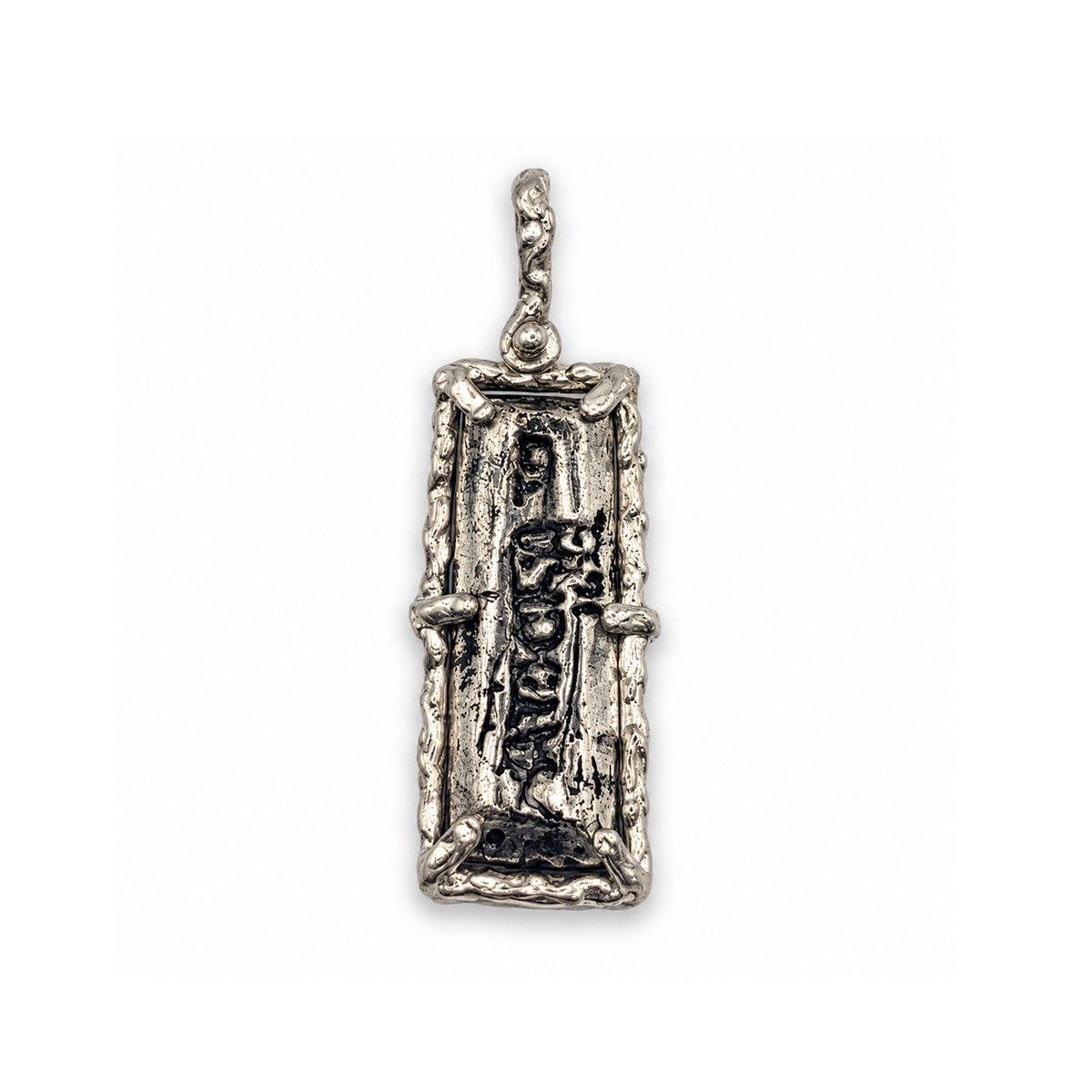 ATOCHA REPLICA SILVER BAR WITH SILVER FRAME PENDANT SMALL