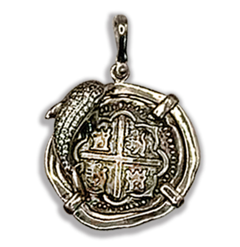 Atocha Coin Pendant with Dolphin