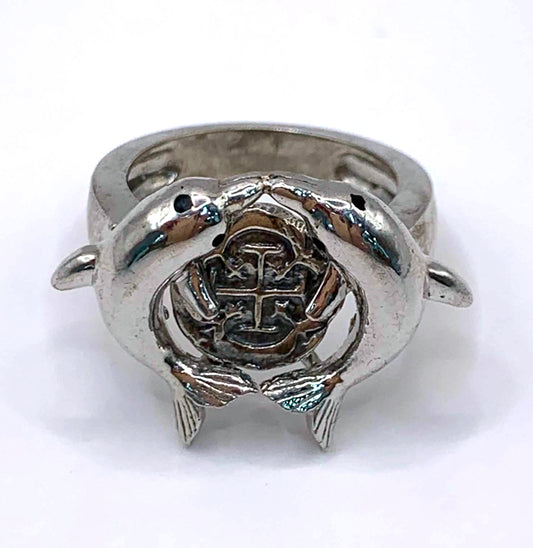 ATOCHA COIN RING WITH 2 DOLPHINS