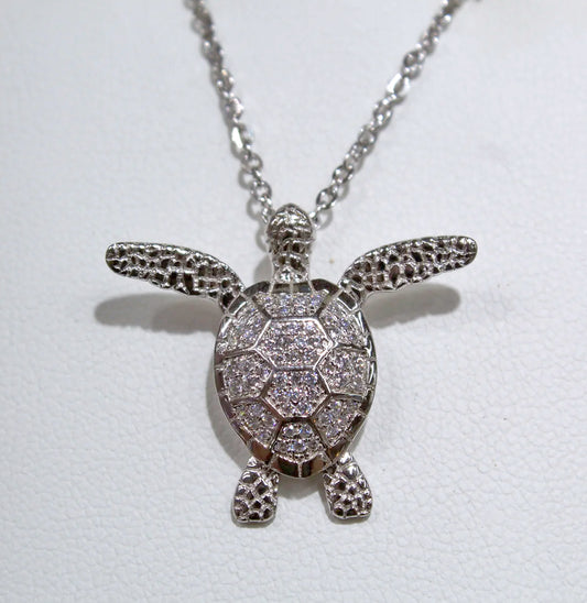 BEAUTIFUL AND HIGHLY DETAILED STERLING SILVER TURTLE WITH EXTENDED ARMS