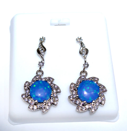 BLUE OPAL GLEAMING SUN WITH WHITE ZIRCON