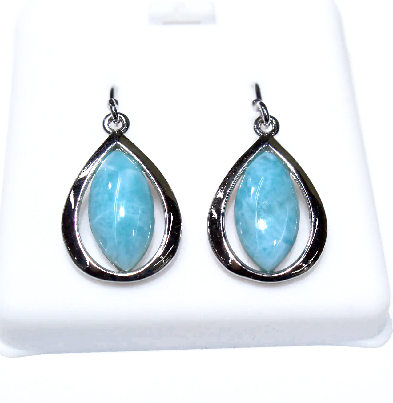 CAT EYE BLUE LARIMAR EARRINGS