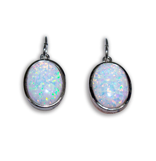 CLASSIC OPAL STEARLING SILVER EARRINGS