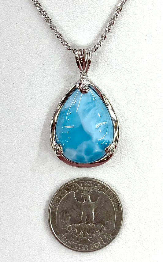 FASHION FORWARD LARIMAR TEARDROP PENDANT
