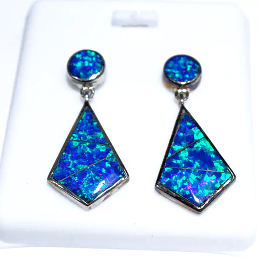 FLATTERING BLUE AND GREEN OPAL EARRINGS