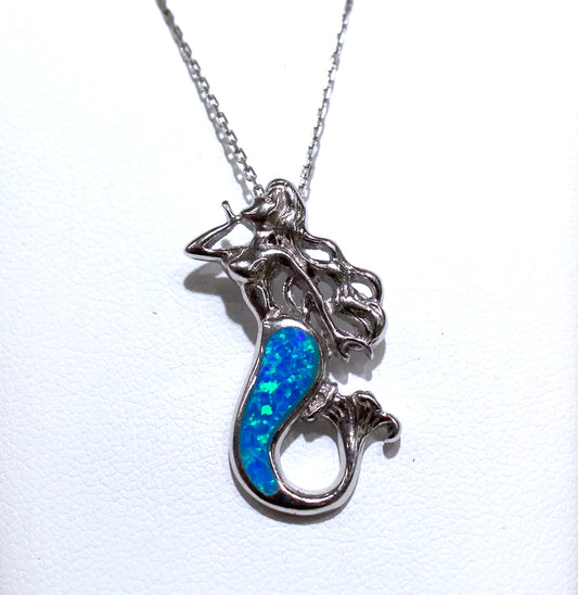 OPAL MERMAID NECKLACE BLOWING KISS