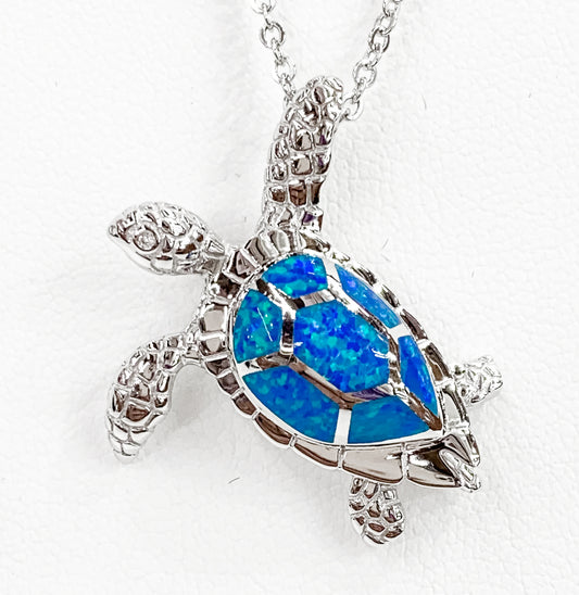ORNATE OPAL SEA TURTLE PENDANT