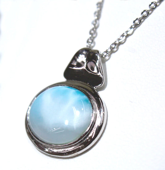 OVAL LARIMAR PENDANT