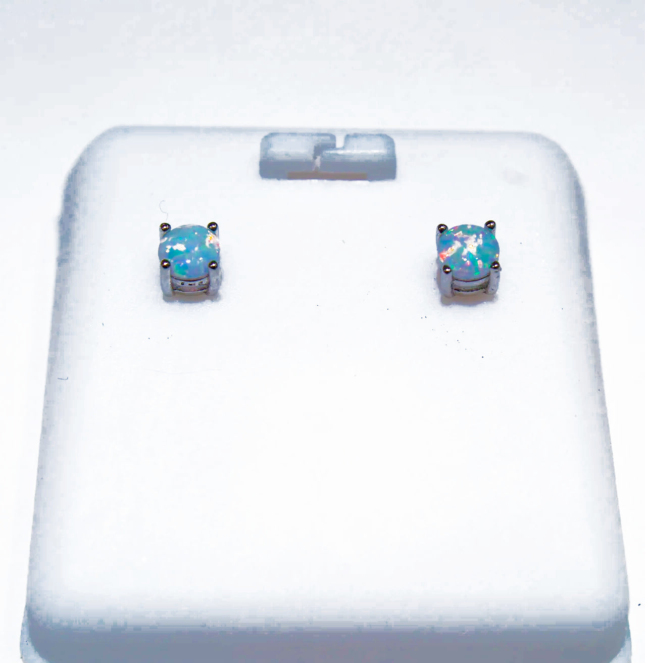 PETITE ROUND OPAL EARRINGS