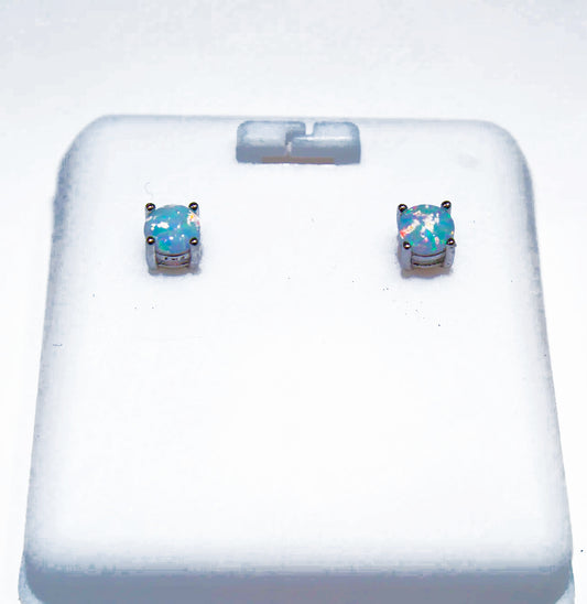 PETITE ROUND OPAL EARRINGS