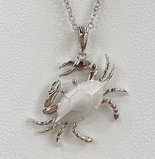POLISHED STERLING SILVER CRAB PENDANT