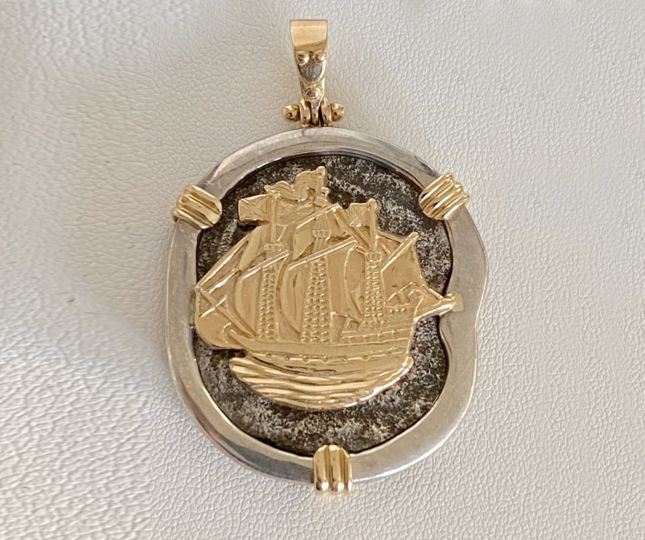 RARE 4-REALE HAND CRAFTED SHIPWRECK TREASURE COIN
