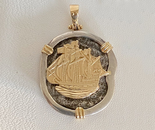 RARE 4-REALE HAND CRAFTED SHIPWRECK TREASURE COIN