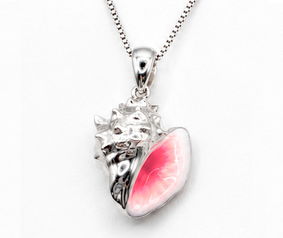 STERLING SILVER LARGE CONCH SHELL PENDANT