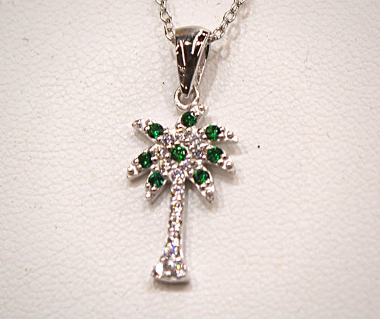 STERLING SILVER SMALL PALM TREE NECKLACE