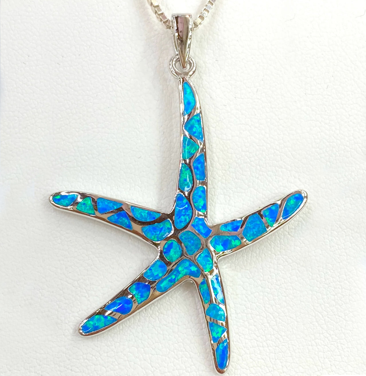 STUNNING BLUE OPAL STARFISH NECKLACE (3 SIZES)
