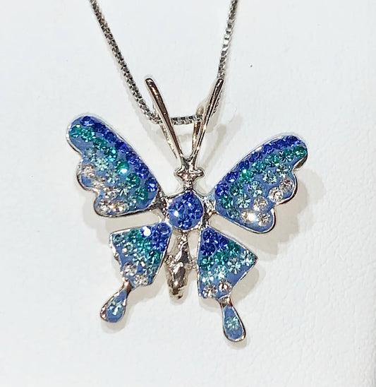 SWAROVSKI ENCHANTED BUTTERFLY NECKLACE IN STERLING SILVER